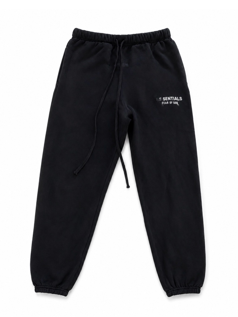 Fear of God ESSENTIALS Core Collection Jet Black Logo Sweatpants Joggers Small - Picture 2 of 11